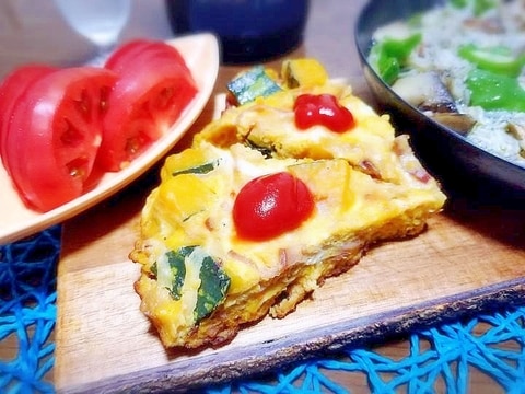 手抜きで簡単! カボチャのスパニッシュオムレツ★